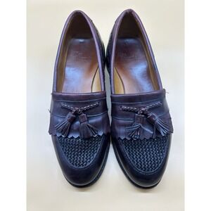 Allen Edmonds Cody Tassel Loafers Brown Leather Woven Mens 10.5 E USA